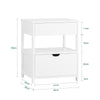 SoBuy FRG258-II-W Comodino Camera da Letto - Comodino con 2 Cassetti e 1 Ripiano, Tavolino Salotto - Moderna Cassettiera L45 x P38 x A55 cm Bianco