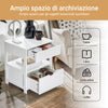 SoBuy FRG258-II-W Comodino Camera da Letto - Comodino con 2 Cassetti e 1 Ripiano, Tavolino Salotto - Moderna Cassettiera L45 x P38 x A55 cm Bianco