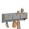 SoBuy FRG282-HG Portachiavi da Muro Ingresso Appendini da Muro con 5 Ganci Appendiabiti e 3 Cestini in Tessuto Pieghevole, Mobile Ingresso Appendiabiti Grigio, Capacità di Carico 15kg, 100x20x31cm