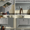SoBuy FRG282-HG Portachiavi da Muro Ingresso Appendini da Muro con 5 Ganci Appendiabiti e 3 Cestini in Tessuto Pieghevole, Mobile Ingresso Appendiabiti Grigio, Capacità di Carico 15kg, 100x20x31cm