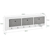 SoBuy FRG282-W Portachiavi da Muro Ingresso Appendini da Muro con 5 Ganci Appendiabiti e 3 Cestini in Tessuto Pieghevole, Mobile Ingresso Appendiabiti Bianco, Capacità di Carico 15kg, 100x20x31cm