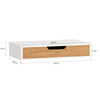 SoBuy FRG92-WN Wall Shelf with Drawer - Modern Floating Shelf for Entrance, Living Room & Bedroom - White & Natural 40x24x8cm