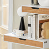 SoBuy FRG92-WN Wall Shelf with Drawer - Modern Floating Shelf for Entrance, Living Room & Bedroom - White & Natural 40x24x8cm