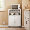 SoBuy FSB09-E-W, Carrello Cucina con Stazione di Ricarica 4 in 1 61,5×40×92 cm | Mobile microonde con piano, 4 ruote (2 con freno) o piedini intercambiabili, PB+MDF, per cucina e sala da pranzo