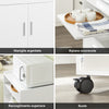 SoBuy FSB09-W Carrello da Cucina con Ruote e Piano Estraibile Mobiletto Salvaspazio per Microonde con Cassetto, Ripiani e Ante Mobile Cucina Bianco 92x59x40cm per Cucina, Ufficio o Sala da Pranzo