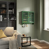 SoBuy FSB114-E-SY Armadio da Parete Sospeso con Ante in Vetro, Verde Scuro - immagine 2/12