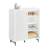 SoBuy FSB62-W Mobile Ingresso Credenza Soggiorno Salvaspazio con Anta Scorrevole, Mobile da Cucina, Mobiletto Moderno in Legno con Gambe in Bambù, Design Elegante e Stabile, Bianco, 70x37x87cm