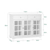 SoBuy FSB77-W Mobile da cucina Isola cucina con anta in vetro Credenza buffet Bianco119x40x90cm