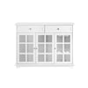 SoBuy FSB77-W Mobile da cucina Isola cucina con anta in vetro Credenza buffet Bianco119x40x90cm