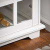 SoBuy FSB77-W Mobile da cucina Isola cucina con anta in vetro Credenza buffet Bianco119x40x90cm