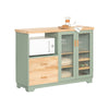 SoBuy FSB81-GR Credenza Cucina Moderna 120 cm con Ripiano per Microonde e Portabottiglie - Mobiletto da Cucina con Ante in Vetro - Mobile Salvaspazio per Sala da Pranzo o Ingresso 120x90x40cm Verde