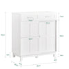 SoBuy FSB84-W Credenza con ante scorrevoli, Mobile da cucina, Armadio da soggiorno, Buffet Bianco 80x40x85cm