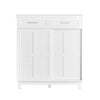 SoBuy FSB84-W Credenza con ante scorrevoli, Mobile da cucina, Armadio da soggiorno, Buffet Bianco 80x40x85cm