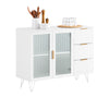 SoBuy Credenza con ante in vetro 108x40x85cm FSB86-W