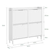 SoBuy FSR100-E-W, Scarpiera Salvaspazio Slim, Scarpiera Ingresso, Scarpiera Legno con Luce LED Sensor e Profondità 19 cm, per Ingresso e Corridoio, per Piccoli Spazi, Bianco, 100 x 19 x 93 cm