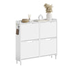 SoBuy FSR100-E-W, Scarpiera Salvaspazio Slim, Scarpiera Ingresso, Scarpiera Legno con Luce LED Sensor e Profondità 19 cm, per Ingresso e Corridoio, per Piccoli Spazi, Bianco, 100 x 19 x 93 cm