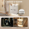 SoBuy FSR100-E-W, Scarpiera Salvaspazio Slim, Scarpiera Ingresso, Scarpiera Legno con Luce LED Sensor e Profondità 19 cm, per Ingresso e Corridoio, per Piccoli Spazi, Bianco, 100 x 19 x 93 cm
