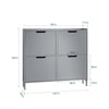 SoBuy FSR100-HG Scarpiera Salvaspazio Slim da Ingresso Mobile Portascarpe con 4 Ante a Ribalta Regolabili in Legno Armadio Scarpiera Alta e Stretta per Corridoio, 100x19x91 cm, Grigio