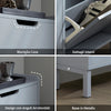 SoBuy FSR100-HG Scarpiera Salvaspazio Slim da Ingresso Mobile Portascarpe con 4 Ante a Ribalta Regolabili in Legno Armadio Scarpiera Alta e Stretta per Corridoio, 100x19x91 cm, Grigio