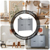 SoBuy FSR100-HG Scarpiera Salvaspazio Slim da Ingresso Mobile Portascarpe con 4 Ante a Ribalta Regolabili in Legno Armadio Scarpiera Alta e Stretta per Corridoio, 100x19x91 cm, Grigio
