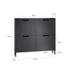 SoBuy FSR100-SCH Scarpiera Salvaspazio Slim da Ingresso Mobile Portascarpe con 4 Ante a Ribalta Regolabili in Legno Armadio Scarpiera Alta e Stretta per Corridoio, 100x19x91 cm, Nero