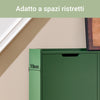SoBuy FSR100-SY Scarpiera Salvaspazio Slim da Ingresso Mobile Portascarpe con 4 Ante a Ribalta Regolabili in Legno Armadio Scarpiera Alta e Stretta per Corridoio, 100x19x91 cm,Verde Scuro