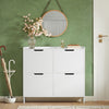 SoBuy FSR100-W Scarpiera Salvaspazio Slim da Ingresso Mobile Portascarpe con 4 Ante a Ribalta Regolabili in Legno Armadio Scarpiera Alta e Stretta per Corridoio, 100x19x91 cm, Bianco