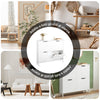 SoBuy FSR100-W Scarpiera Salvaspazio Slim da Ingresso Mobile Portascarpe con 4 Ante a Ribalta Regolabili in Legno Armadio Scarpiera Alta e Stretta per Corridoio, 100x19x91 cm, Bianco