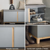 SoBuy FSR117-HG Panca Scarpiera Ingresso con Seduta, Cassapanca Contenitore da Interno con 2 Ante, in Legno ingegnerizzato + Bambù 90x34x46cm Grigio