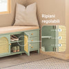SoBuy FSR129-GR Scarpiera Panca Ingresso Salvaspazio - Panca Contenitore con Seduta Traspirante, Portascarpe Slim Alta Capacità, 150kg, Facile Montaggio - Verde 100x34x46cm