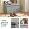 SoBuy FSR131-HG Panca Scarpiera Ingresso con Seduta - Scarpiera Salvaspazio con Contenitore Interno e Ripiani Regolabili - Mobile Ingresso Panca Contenitore per Scarpe e Oggetti Fino 150kg 98x37x49cm