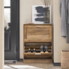 SoBuy FSR137-F Scarpiera Salvaspazio Slim per Ingresso, Mobile Ingresso a 2 Ribalte, 60x23x79 cm, Noce, Design Moderno, Facile Installazione, Regolabile per Scarpe Basse e Stivali
