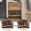 SoBuy FSR137-F Scarpiera Salvaspazio Slim per Ingresso, Mobile Ingresso a 2 Ribalte, 60x23x79 cm, Noce, Design Moderno, Facile Installazione, Regolabile per Scarpe Basse e Stivali
