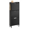 SoBuy FSR151-H-E-SCH Scarpiera Salvaspazio Slim, Scarpiera Ingresso, Scarpiera Legno con Luce LED Sensor e Profondità 19 cm, per Ingresso e Corridoio, per Piccoli Spazi, Bianco, 50 x 19 x 131 cm