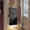 SoBuy FSR151-H-E-SCH Scarpiera Salvaspazio Slim, Scarpiera Ingresso, Scarpiera Legno con Luce LED Sensor e Profondità 19 cm, per Ingresso e Corridoio, per Piccoli Spazi, Bianco, 50 x 19 x 131 cm