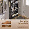 SoBuy FSR151-H-E-SCH Scarpiera Salvaspazio Slim, Scarpiera Ingresso, Scarpiera Legno con Luce LED Sensor e Profondità 19 cm, per Ingresso e Corridoio, per Piccoli Spazi, Bianco, 50 x 19 x 131 cm
