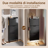 SoBuy FSR151-H-E-SCH Scarpiera Salvaspazio Slim, Scarpiera Ingresso, Scarpiera Legno con Luce LED Sensor e Profondità 19 cm, per Ingresso e Corridoio, per Piccoli Spazi, Bianco, 50 x 19 x 131 cm