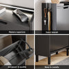 SoBuy FSR151-H-E-SCH Scarpiera Salvaspazio Slim, Scarpiera Ingresso, Scarpiera Legno con Luce LED Sensor e Profondità 19 cm, per Ingresso e Corridoio, per Piccoli Spazi, Bianco, 50 x 19 x 131 cm