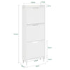 SoBuy FSR151-H-E-W Scarpiera Salvaspazio Slim, Scarpiera Ingresso, Scarpiera Legno con Luce LED Sensor e Profondità 19 cm, per Ingresso e Corridoio, per Piccoli Spazi, Bianco, 50 x 19 x 131 cm