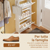 SoBuy FSR151-H-E-W Scarpiera Salvaspazio Slim, Scarpiera Ingresso, Scarpiera Legno con Luce LED Sensor e Profondità 19 cm, per Ingresso e Corridoio, per Piccoli Spazi, Bianco, 50 x 19 x 131 cm