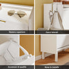 SoBuy FSR151-H-E-W Scarpiera Salvaspazio Slim, Scarpiera Ingresso, Scarpiera Legno con Luce LED Sensor e Profondità 19 cm, per Ingresso e Corridoio, per Piccoli Spazi, Bianco, 50 x 19 x 131 cm