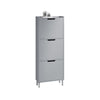 SoBuy FSR151-H-HG Scarpiera Salvaspazio Slim da Ingresso Mobile Portascarpe con 3 Ante a Ribalta Regolabili in Legno Armadio Scarpiera Alta e Stretta per Corridoio, 50x19x129 cm, Grigio