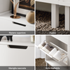 SoBuy FSR151-H-W Scarpiera Salvaspazio Slim da Ingresso Mobile Portascarpe con 3 Ante a Ribalta Regolabili in Legno Armadio Scarpiera Alta e Stretta per Corridoio 50x19x129 cm Bianco