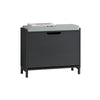 SoBuy FSR151-K-SCH Panca Scarpiera da Ingresso - Scarpiera Salvaspazio Slim in Legno, Panca Contenitore con 1 ribalte 2 ripiani, 113kg di Carico, Nero, L60xP24xA52 cm