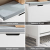 SoBuy FSR151-K-W Panca Scarpiera da Ingresso - Scarpiera Salvaspazio Slim in Legno, Panca Contenitore con 1 ribalte 2 ripiani, 113kg di Carico, Bianco L60xP24xA52 cm