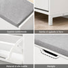 SoBuy FSR151-L-W Scarpiera Panca Ingresso Salvaspazio Panca Contenitore con Cuscino Imbottito e Struttura in MDF e Ferro, Carico Fino a 250kg, Design Nordic, Bianco e Grigio, 105x24x52 cm