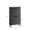 SoBuy FSR151-SCH Scarpiera Salvaspazio Slim da Ingresso Mobile Portascarpe con 2 Ante a Ribalta Regolabili in Legno Armadio Scarpiera Alta e Stretta per Corridoio, 50x19x90 cm,Nero