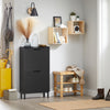 SoBuy FSR151-SCH Scarpiera Salvaspazio Slim da Ingresso Mobile Portascarpe con 2 Ante a Ribalta Regolabili in Legno Armadio Scarpiera Alta e Stretta per Corridoio, 50x19x90 cm,Nero