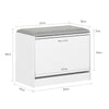 SoBuy FSR16-HG Scarpiera Ingresso Panca Contenitore con Cuscino - Salvaspazio Slim da 60x30x46 cm - Cassapanca Porta Scarpe in Legno per Corridoio o Camera, Portata 120kg