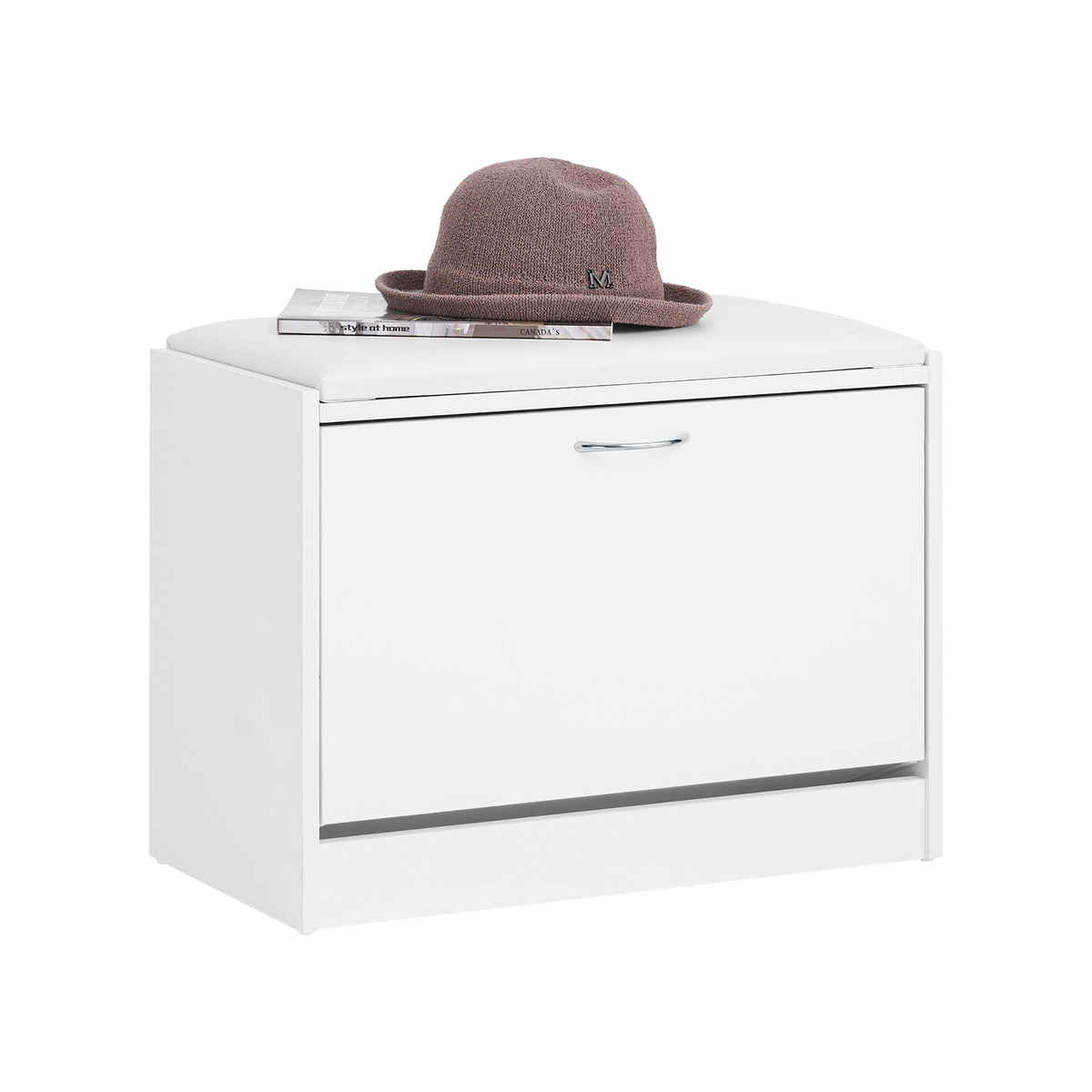 Panca Portascarpe Con Seduta Imbottita E Ripiani Regolabili 120x35x71,5 Cm - Scarpiera Da Ingresso Moderna Con Cuscino, Mobile Contenitore In MDF Bianco, Capacità Di Carico 100kg - 2